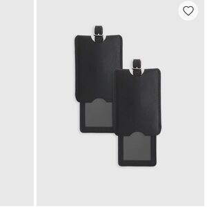 Quince Black Leather Luggage Tag Set